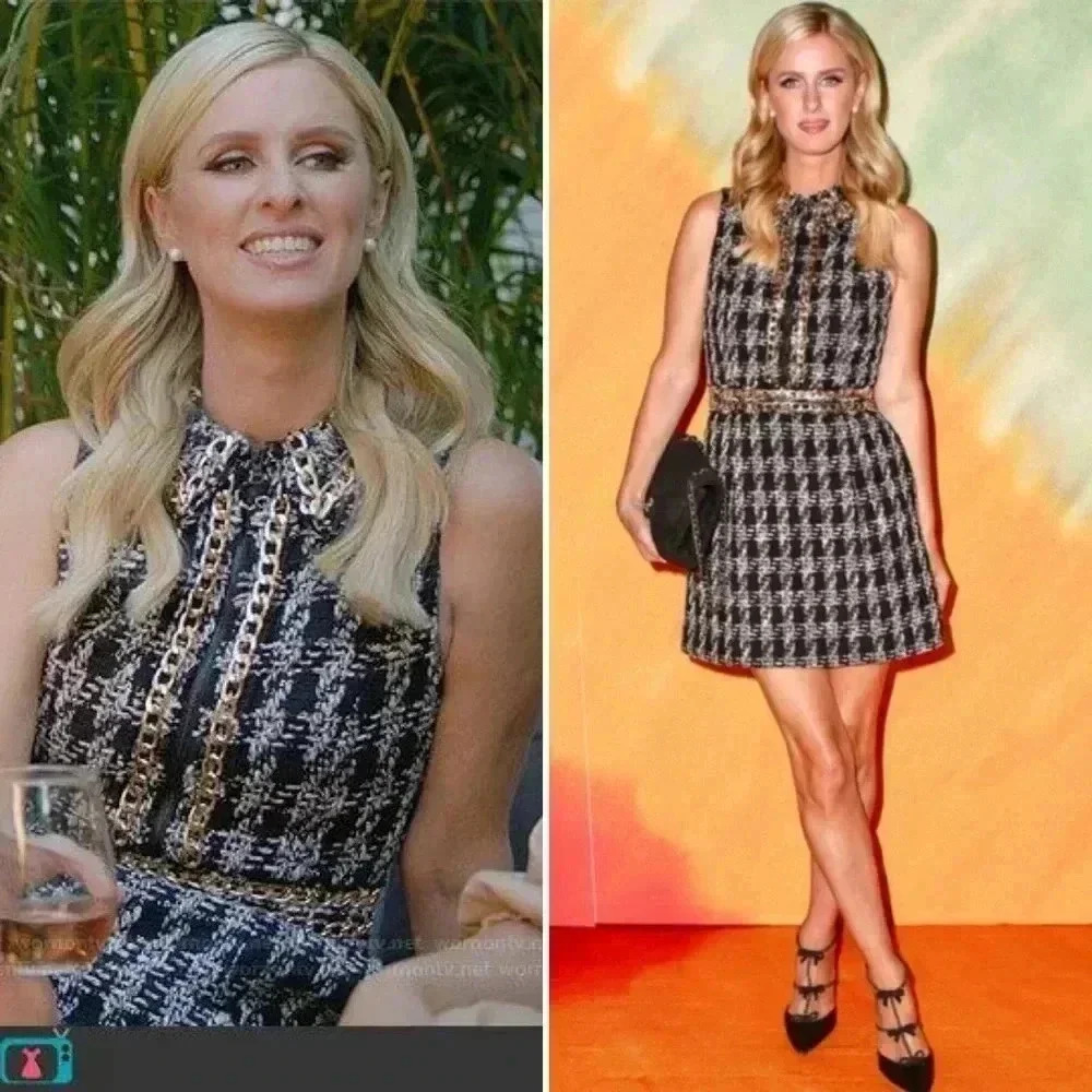 Alice + Olivia Black and White Houndstooth Dress